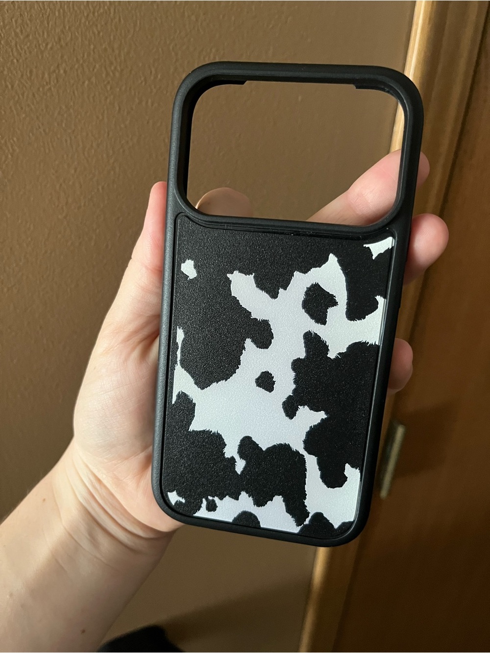iPhone 17 Pro Cow Print Case | Symmetry Series Western Noir Cowhide iPhone Case - Picture 2 of 3